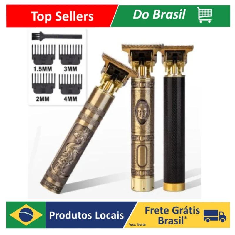 Máquina De Cortar Cabelo Para Barba Masculina Aparador Profissional barbeador acabamento Sem Fio Portátil T9