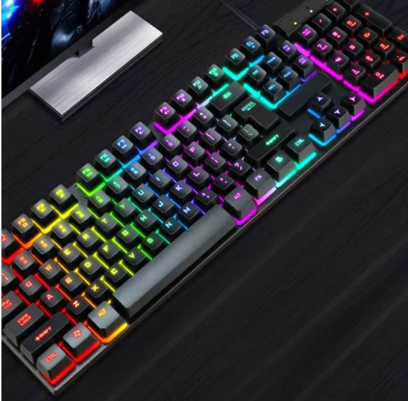 Teclado Gamer Semi-mecânico RGB LED retroiluminado